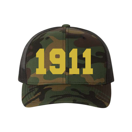 1911 - Collegiate Camo - YP Classics 6606 Retro Trucker Cap