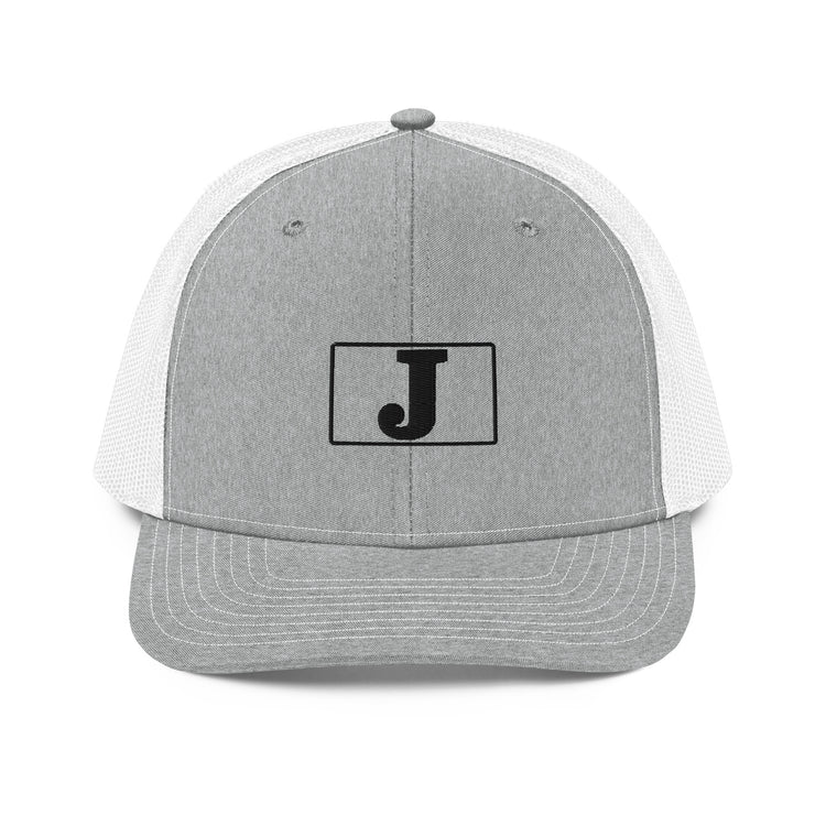 J - Embroidery - Boxed In - Trucker Cap