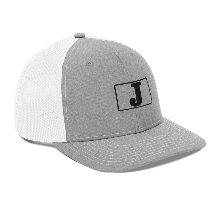 J - Embroidery - Boxed In - Trucker Cap