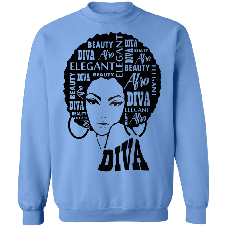 Afro Diva - Crewneck Pullover Sweatshirt