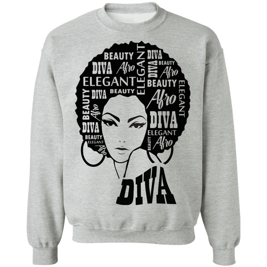 Afro Diva - Crewneck Pullover Sweatshirt