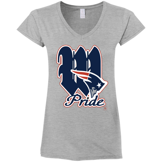 Westside Patriots Pride - Women's Fitted Softstyle V-Neck Tee