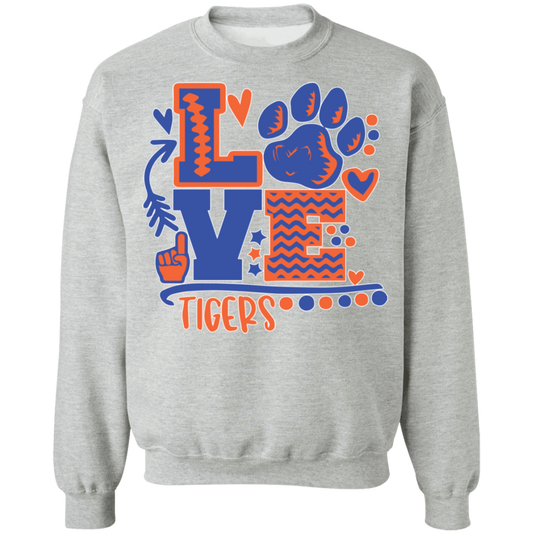 SSU - Love Tigers - Crewneck Pullover Sweatshirt  8 oz.