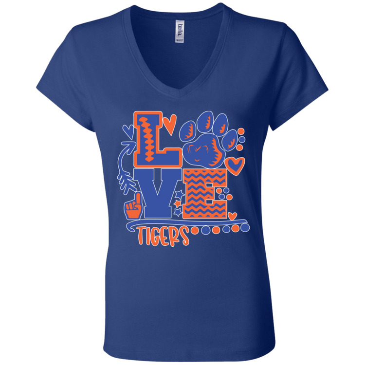 SSU - Love Tigers - Fashion Fitted Women's V-Neck T-Shirt