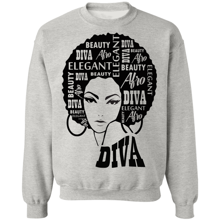 Afro Diva - Crewneck Pullover Sweatshirt