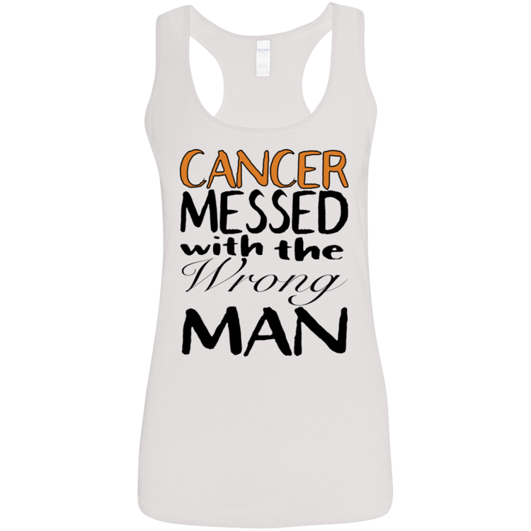 Leukemia Cancer Messed With The Wrong Man - Women's Softstyle Racerback Tank