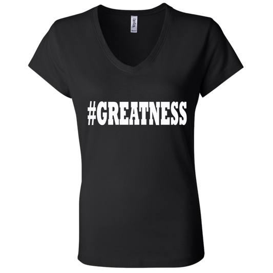 GREATNESS White - Black Label Women's V-Neck T-Shirt