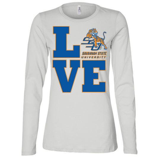 Savannah State - LOVE - Fashion Fitted Women's Jersey LS Missy Fit