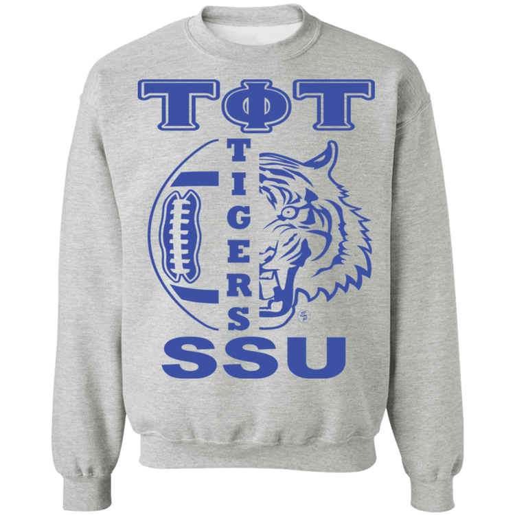 SSU - Tigers Football - Blue - Crewneck Pullover Sweatshirt  8 oz.