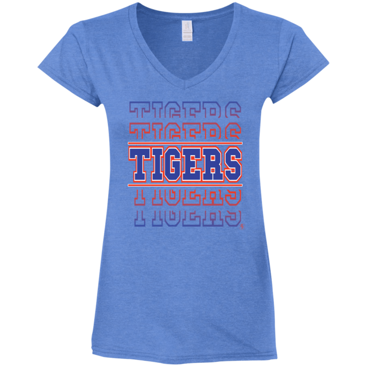 SSU - Tigers - Tigers - Tigers - Women's Fitted Softstyle V-Neck Tee