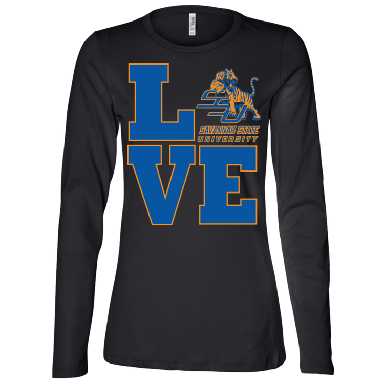 Savannah State - LOVE - Fashion Fitted Women's Jersey LS Missy Fit