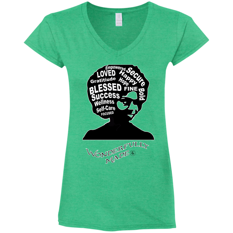 Wonderfully Made - Women's Fitted Softstyle V-Neck Tee