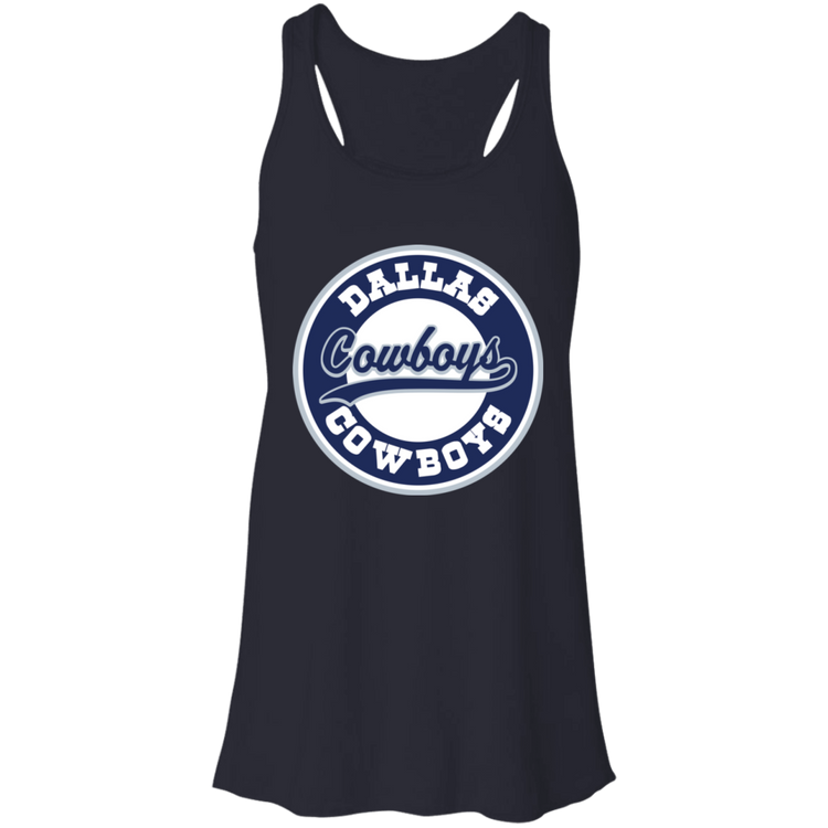 Dallas Cowboys Circle Tee - Fashion Fitted Women's Flowy Racerback Tank