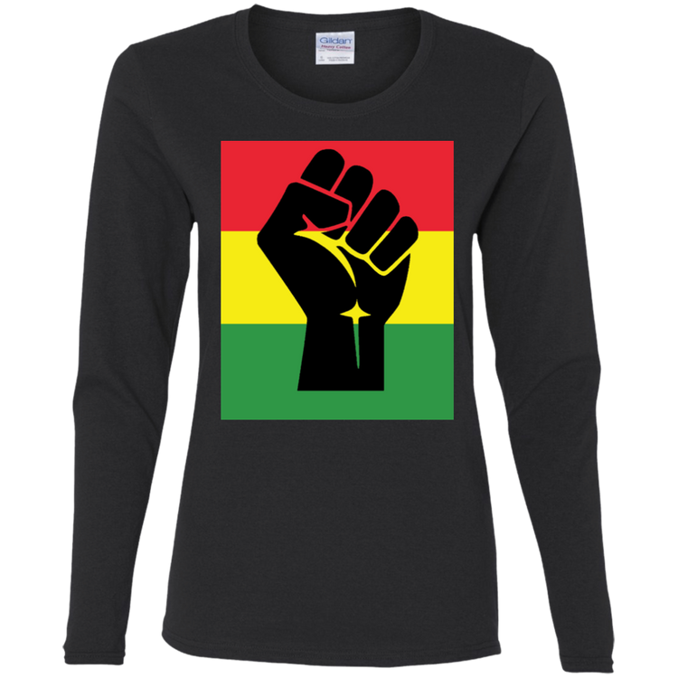 Black Fist - African Flag - Women's LS Tee