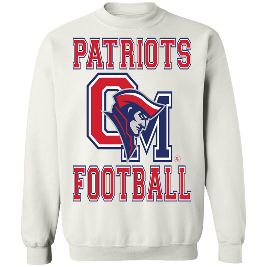 OM Patriots Football - Crewneck Pullover Sweatshirt