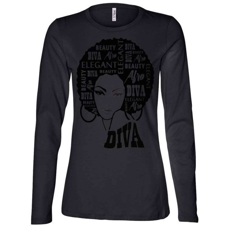 Afro Diva - Fashion Fitted Women's Jersey LS Missy Fit