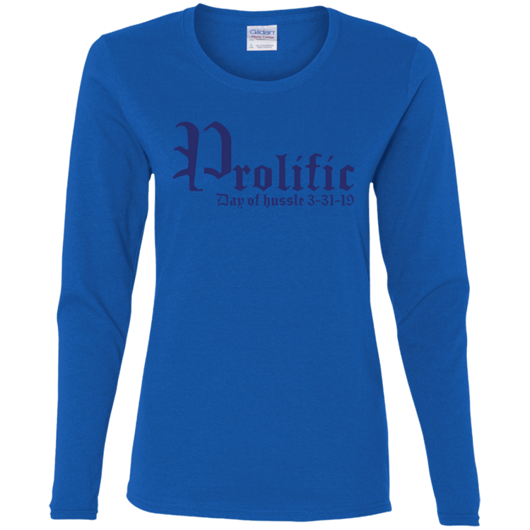 Prolific - Day of Hussle - Navy - Women's LS Tee