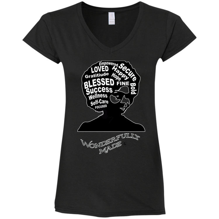 Wonderfully Made - Women's Fitted Softstyle V-Neck Tee