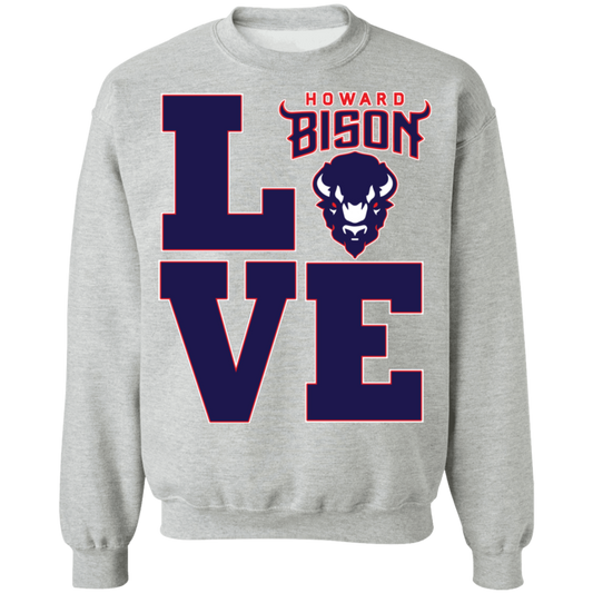 Howard BISONS - Love - Crewneck Pullover Sweatshirt  8 oz.