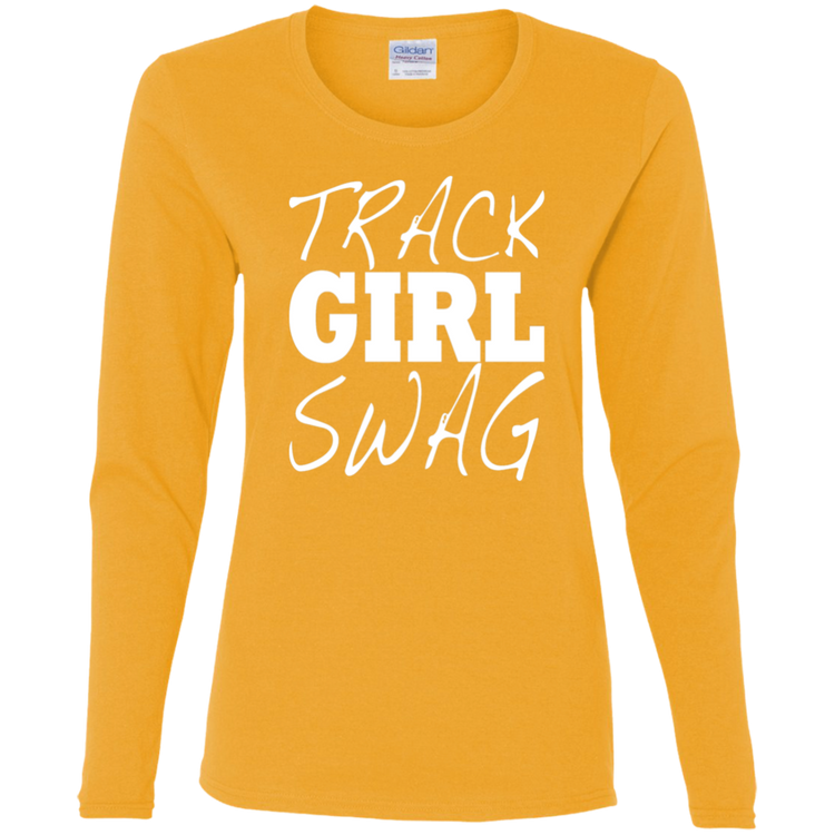 Track Girl Swag - Ladies' Cotton LS T-Shirt