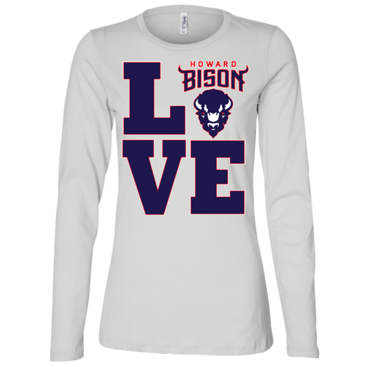 Howard BISONS - Love - Fashion Fitted Women's Jersey LS Missy Fit