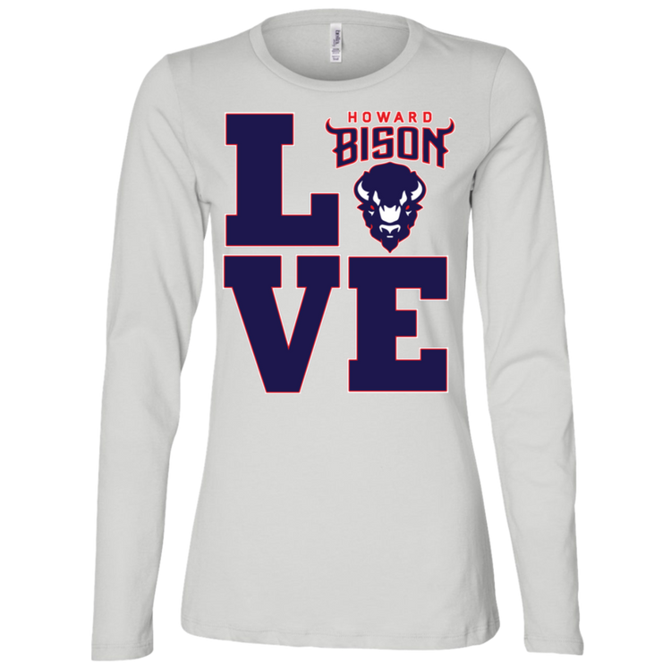 Howard BISONS - Love - Fashion Fitted Women's Jersey LS Missy Fit