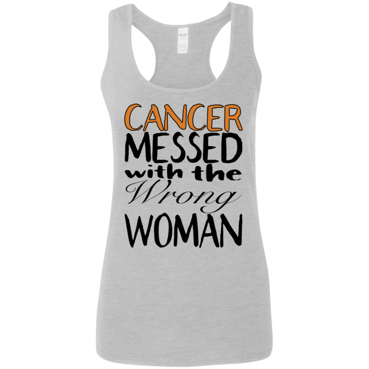 Leukemia Cancer Messed With The Wrong Woman - Women's Softstyle Racerback Tank
