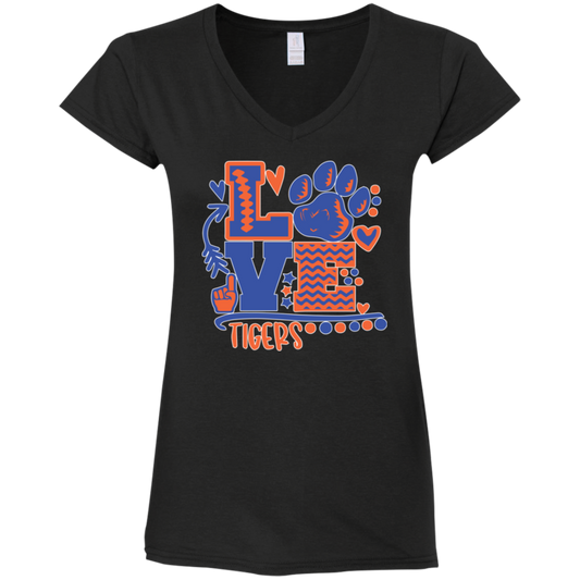 SSU - Love Tigers - Women's Fitted Softstyle V-Neck Tee