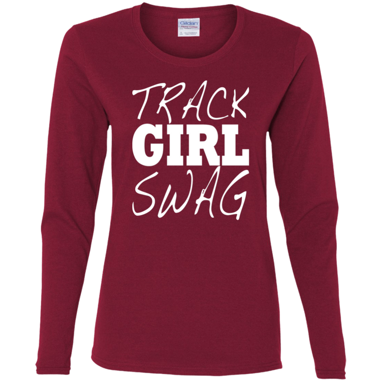 Track Girl Swag - Ladies' Cotton LS T-Shirt