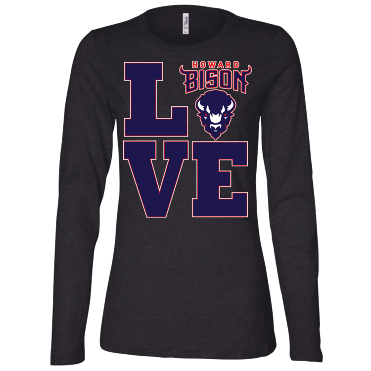 Howard BISONS - Love - Fashion Fitted Women's Jersey LS Missy Fit