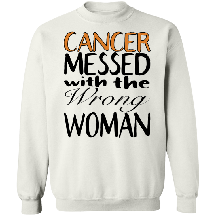 Leukemia Cancer Messed With The Wrong Woman - Crewneck Pullover Sweatshirt