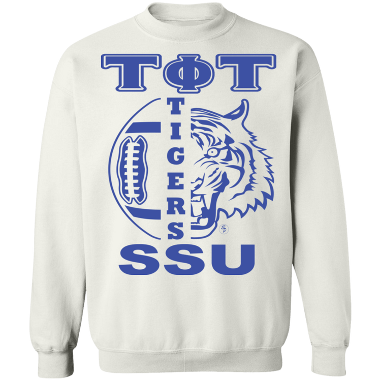 SSU - Tigers Football - Blue - Crewneck Pullover Sweatshirt  8 oz.