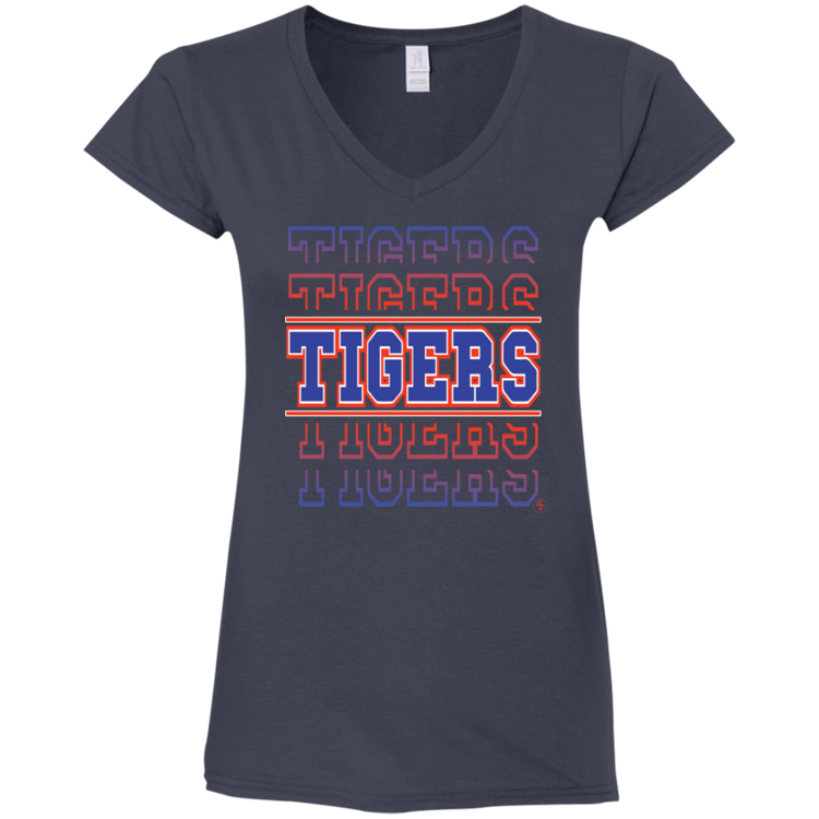 SSU - Tigers - Tigers - Tigers - Women's Fitted Softstyle V-Neck Tee