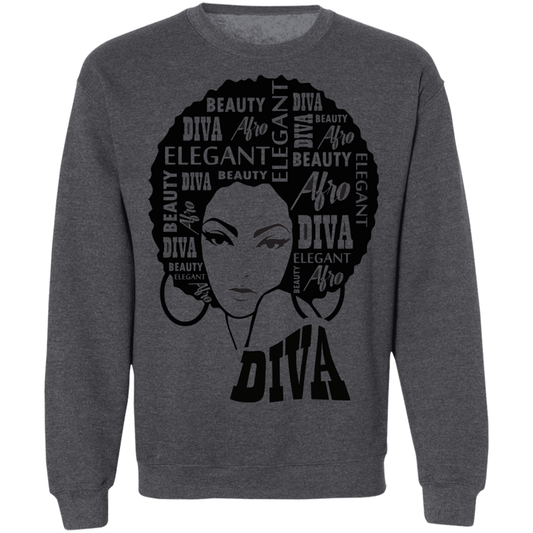 Afro Diva - Crewneck Pullover Sweatshirt