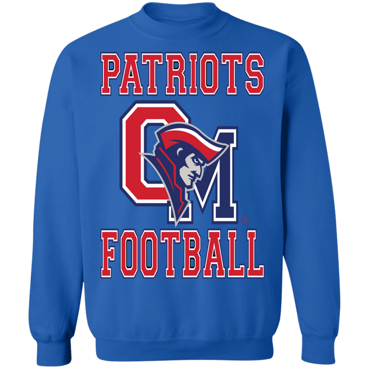 OM Patriots Football - Crewneck Pullover Sweatshirt