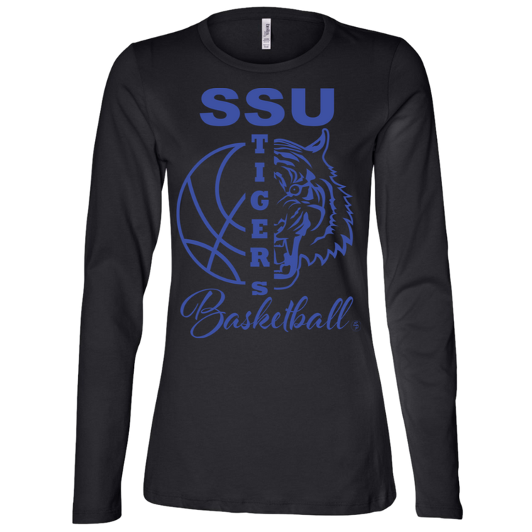 SSU - Tigers Basketball - Blue - Fashion Fitted Women's Jersey LS Missy Fit