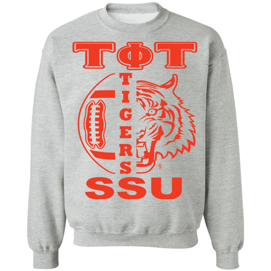 SSU - Tigers Football - Orange - Crewneck Pullover Sweatshirt  8 oz.