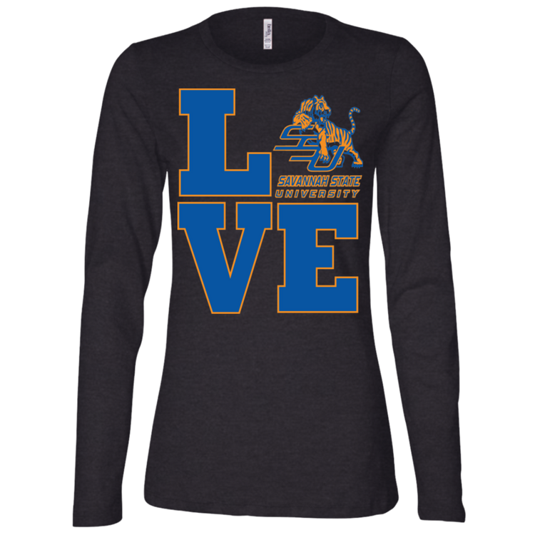 Savannah State - LOVE - Fashion Fitted Women's Jersey LS Missy Fit