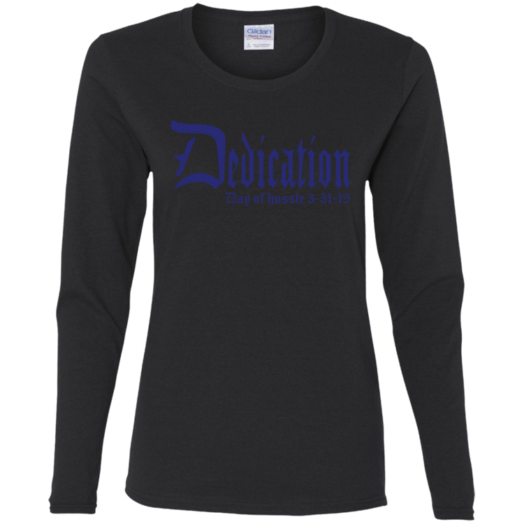 Dedication - Day of Hussle - Navy - Women's LS Tee