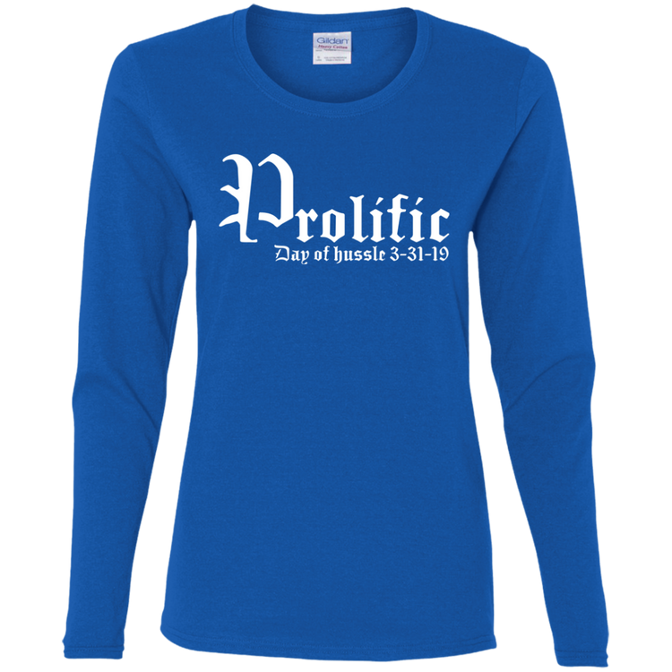 Prolific - Day of Hussle - White - Women's LS Tee