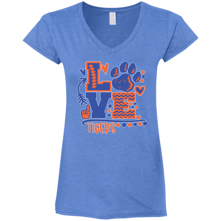 SSU - Love Tigers - Women's Fitted Softstyle V-Neck Tee