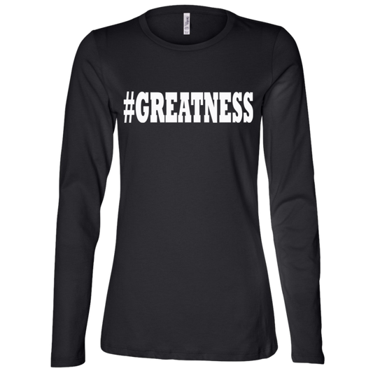 GREATNESS White - Black Label Women's LS Missy Fit T-Shirt