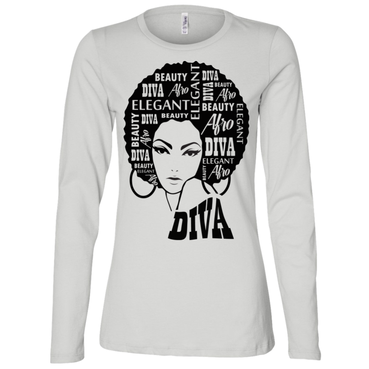 Afro Diva - Fashion Fitted Women's Jersey LS Missy Fit