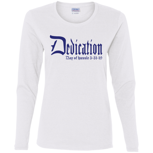 Dedication - Day of Hussle - Navy - Women's LS Tee