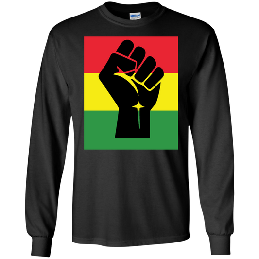 Black Fist - African Flag - Men's LS Tee