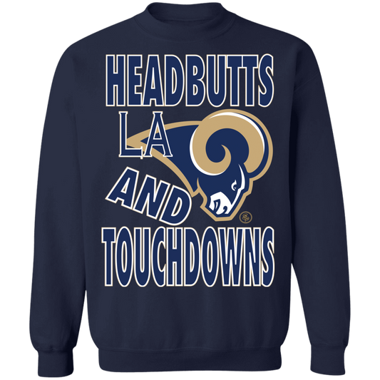 LA RAMS - Headbutts and Touchdowns - Crewneck Pullover Sweatshirt  8 oz.