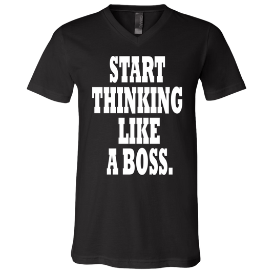 Start Thinking Like A Boss White - Black Label - Unisex Neck T-Shirt