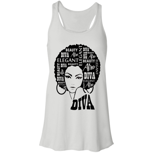 Afro Diva - Fashion Fitted Women's Flowy Racerback Tank