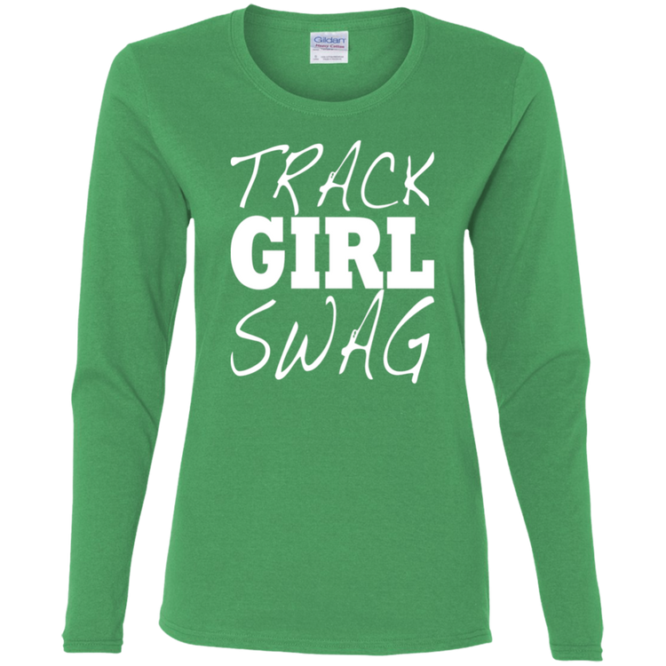 Track Girl Swag - Ladies' Cotton LS T-Shirt