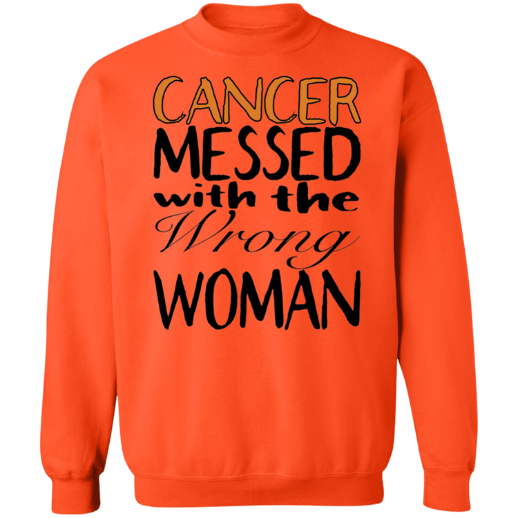 Leukemia Cancer Messed With The Wrong Woman - Crewneck Pullover Sweatshirt